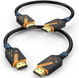 4K HDMI Cable 0.5FT 2-Pack 6 Inch High Speed 18Gbps HDMI 2.0 Cord Support 4K@60Hz / 2K@144Hz HDR10 Dolby ARC HDCP 2.2 for TV Monitor PC Laptop HDMI Switch HDMI Splitter KVM Projector