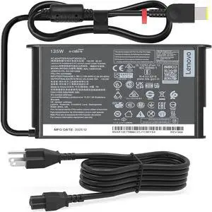 135W AC Charger Fit for  ThinkPad P1 20MD 20ME ThinkPad X1 Extreme 20MG G510 G5005 Y50-70 Y50P-70 Y520-15 Y700-14 Y700-17 Y70-70 ADL135SDC3A Thunderbolt 4 3 Dock Laptop Power Adapter