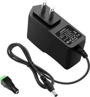 5 Volt DC Power Supply AC/DC Adapter 4.92Ft Cord 110V to 5V 1A 5W Replacement Power Cord with 5.5X 2.5mm 2.1mm Barrel for LED Light Security Camera Baby Monitor