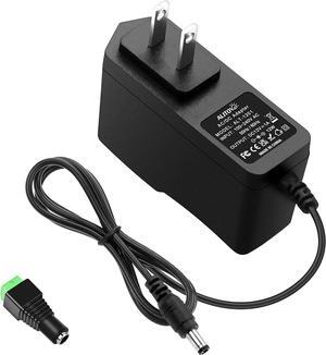 DC 12V 1A Power Supply 1000mA 12W AC/DC Adapter 100~240V AC to DC 12 Volt 1 Amp 0.6A Converter with 5.5 x 2.5mm 2.1mm Plug for LED Strip Light CCTV Security Camera DVR NVR Surveillance System