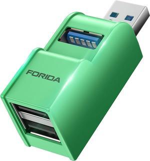 3 Ports USB 3.0 Adapter USB Hub with 1 USB 3.0 and 2 USB 2.0 Port Portable USB Port Splitter for Keyborad Mobile Hard Disk U Disk Camera Mouse etc (Green)