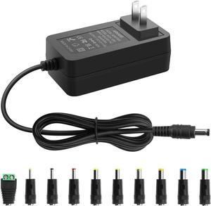 12V DC Power Supply Adapter 5A 60W AC/DC Wall Plug Charger AC 100V-240V to DC 12V Replacement Power Cord 5A 4A 3A 2A 1A 0.5A for LED Strip Light BT Speaker GPS Webcam Receiver with 10TIPS 4.9FT