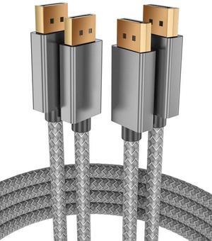 8K 60Hz DisplayPort Cable 10FT (2-Pack) DP 1.4 Male Ultra High Speed Cord for Laptop/PC/TV/Gaming Monitor Support HBR3 Bandwidth of 32.4Gbps 4K@144Hz 2K@165Hz 1080P@240Hz(DP 1.2 Compatible)