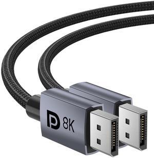 8K DisplayPort Cable 1.4 3.3 FT DP Cable ( Certified 8K@60Hz 4K@60Hz/120Hz/240Hz 2K@120Hz/165Hz/240Hz) 32.4Gbps High Refresh Rate for Gaming Monitor/HDR/HDCP/FreeSync/G-Sync