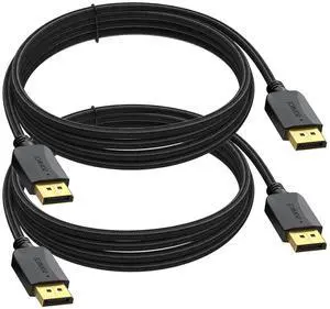 4K DisplayPort to DisplayPort Cable 10 Feet 2-Pack DP to DP Cable Display Port Cable 10FT - 4K 60Hz 2K 144Hz 2K 165Hz Computer Laptop TV Docking Station Graphics Card and More