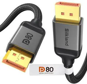80Gbps Short DisplayPort 2.1 Cable 1.6FT [ Certified] [8K@240Hz 4K@540Hz 360Hz 240Hz] DP 2.1 Cable 16K DP80 HDR Display Port Cord Compatible FreeSync G-Sync Gaming Monitor 5090 7900XTX