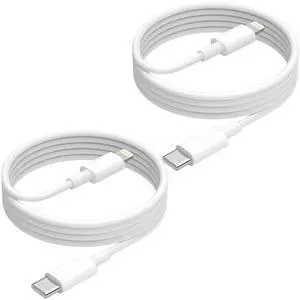 Lightning to USB C Cable (2m) 2 Pack [MFi Certified] iPhone Fast Charger Cable USB-C Power Delivery Charging Cord Compatible with iPhone 14/14 Plus/14 Pro/14 Pro Max/13/12/11/SE/XS/8/8 Plus/iPad