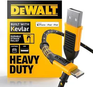 Heavy Duty USB A to Lightning Cable [ MFi Certified] Durable iPhone Charger Lightning Cables Fast Charging iPhone Charger Cord Compatible w/iPhones 14/13/12/11 Pro Max iPad AirPods 6FT