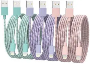 [ MFi Certified] iPhone Charger 6Pack (3/3/6/6/6/10 FT) Fast Charging Long Lightning Cable High Speed Transfer USB Charger Cord for iPhone 14 13 12 11 Pro Max/XR/XS/X/8/7/6Plus iPad