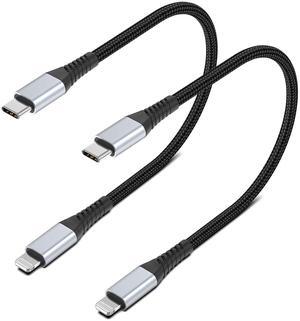 6inch USB C to Lightning Cable 2-Pack Short USB C iPhone Charger Cord Braided 0.5FT Type C to Lightning Cable PD Fast Charging for  iPhone 14 13 12 11 Pro Max Mini 10 8 7 Plus XR XS SE AirPods