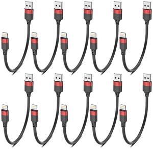 6 inch Short Lightning Cable Bulk 10Pack [MFi Certified] Multipack 0.5ft iPhone Charge Cable Short USB to Lightning Cord for Charging Stations iPhone 14 13 12 11 Pro Max 8 7 6 iPod iPad
