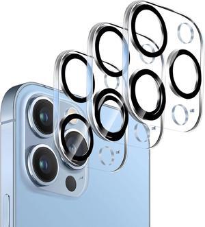 3 Pack Tempered Glass Camera Lens Protector for iPhone 13 Pro 6.1 & iPhone 13 Pro Max 6.7 Ultra HD 9H Hardness Anti-Scratch Case Friendly Easy to Install [No Affect on Night Shots]