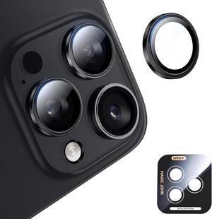 for iPhone 16 Pro Max/16 Pro Camera Lens Protector [Alignment Kit&1:1 Invisible Perfect Fit] 9H Aerospace Tempered Glass Anti-Scratch Durable Individual Cover Ring Case Friendly Set of 2 Black