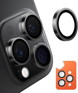 3-Year Ultimate Durability 9H+ glass for iPhone 16 Pro Max/16 Pro Camera Lens Protector [1:1 Invisible Fit & Ultra Clarity] Camera Protector 16 Pro Max/16 Pro Tempered Glass Black Titanium