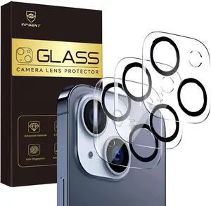 Camera Lens Protector for iPhone 15 / iPhone 14 6.1  iPhone 15 Plus/iPhone 14 Plus 6.7 9H Tempered GlassUltra HD Scratch Resistance Easy to InstallCase Friendly[Does not Affect Night Shots] 3-Pack