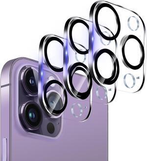 3 Pack Tempered Glass Camera Lens Protector for iPhone 14 Pro 6.1 & iPhone 14 Pro Max 6.7 Ultra HD 9H Hardness Anti-Scratch Case Friendly Easy to Install [No Affect on Night Shots]