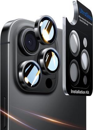 UNBREAK TOP 9H+ Glass for iPhone 16 Pro Max/16 Pro Camera Lens Protector (12FT Military Grade Protection) Camera Protector 16 ProMax/16 Pro Len Protector (Longest Durable) Black Titanium
