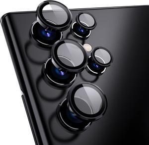 for  Galaxy S22 Ultra Camera Lens Protector Individual Lens Protectors with Alignment Fram Scratch Resistant HD Clear Camera Screen Protective Cover Case Friendly (Black)