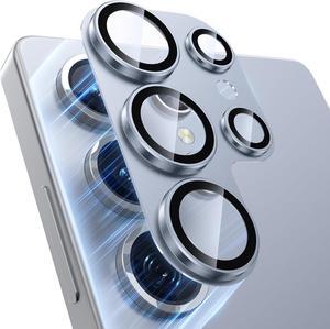 for  Galaxy S25 Ultra Camera Lens Protector [Military Grade Shatterproof] [Strong Adsorption] Matte Alloy Metal Ring Glass Camera Screen Protector for Galaxy S25 Ultra Blue