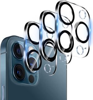 3 Pack Tempered Glass Camera Lens Protector for iPhone 12 Pro Max 6.7 Ultra HD 9H Hardness Anti-Scratch Case Friendly Easy to Install [No Affect on Night Shots]