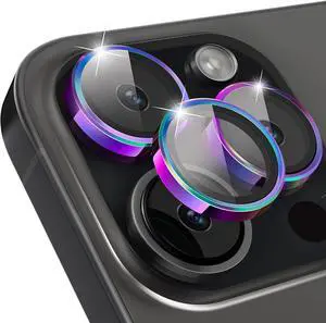 for Pro/Pro Max Camera Lens Protector 9H Hardness Tempered Glass Camera Screen Protector Strong Adsorption Individual Metal Anti Scratch HD Clear Case Friendly Camera Cover (Multi-Coloured)