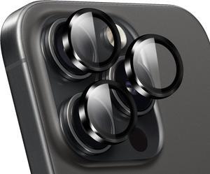 Camera Lens Protector for iPhone 14 Pro/ iPhone 14 Pro Max HD Lens Protector Camera Screen Cover 9H Tempered Glass Metal Frame Protection Case Friendly Lens Full Cover Easy Installation(Black)