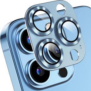 [2 Pack] for iPhone 13 Pro Max/iPhone 13 Pro Camera Lens Protector Tempered Glass Camera Cover Strong Adhesion Rear Camera Lens Case Friendly for iPhone 13Pro /iPhone 13 ProMax Sierra Blue