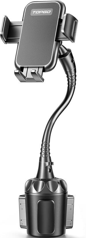 Cup Phone Holder for Car [2025 Upgraded Ultra-Sturdy & Non-Shaking] Car Phone Mount with Adjustable Long Gooseneck Cell Phone Automobile Cradles for iPhone 16 Pro Max and More Smartphone - Black