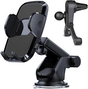 Universal Car Phone Holder[Strongest adsorption] Upgraded Version 3 in 1 car Dashboard air Vents Windshield Phone Holder for iPhone Android  Google and All Other Smartphones