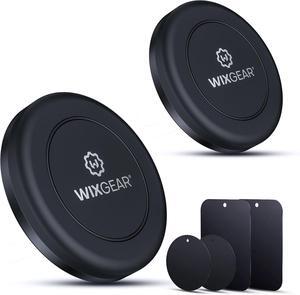 Universal Flat Stick On (2 Pack) Dashboard Magnetic Car Mount Holder for Cell Phones and Mini Tablets with Fast Swift-Snap Technology - Extra Slim