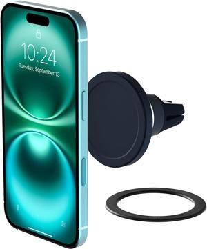 Velox MagSafe Compatible Air Vent Car Phone Holder. Unversal Magnetic Car Phone Mount for iPhone 12/13/14/15/16 Series & Android Phones via Included Magnetic Ring Adapter