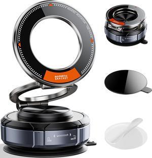 Upgraded Suction Cup Phone Mount 360 Zinc Alloy Phone Stand Vacuum Magnetic Car Holder for MagSafe Mount 98 LBS Ultra Accessories for iPhone 16 15 14 13 12 Android