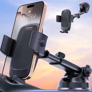 Phone Mount for Car [Military-Grade Suction] Universal Cell Phone Holder for Your Car Dashboard Windshield Window Automobile Cradle Fit for iPhone  All Smartphones with Thick Case