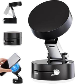 Vacuum Suction Magnetic Phone Holder Rotatable Magnetic Suction Cup Phone Mount for Car/Mirror/Smooth Surface Foldable and Retractable for All Phones