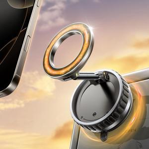 2025 Upgraded Vacuum Suction Cup Phone Mount [89+LBS Strongest Suction] Vacuum Magnetic Phone Holder Stand [24 N55 Stronger Magnets] 360 Adjustable for Your Car/Gym/Mirror