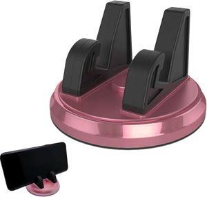 1 PC Car Dashboard Mobile Phone Holder 360 Rotatable Non-Slip Center Console Desktop Navigation Holder Compatible iPhone Smartphones Universal for Car (Pink & Black)