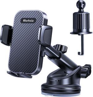 [Military-Grade] 3-in-1 Phone Holders for Your Car [2025 Most Stable and Flexible Suction Cup] Vent Dashboard Windshield Cell Phone Mount Car Fit for All Phones iPhone