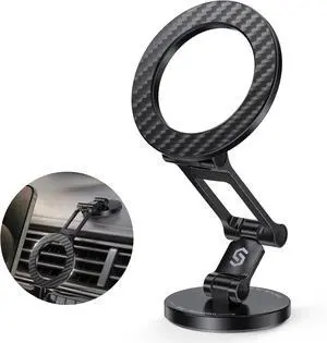 Fits MagSafe Car Mount Magnetic Phone Holder for Car Dashboard [Flexible Three-axis] 360° Rotation Magnetic Car Mount Strong Magnets Car Phone Holder Fits iPhone 16 15 14 13 12 Pro Max