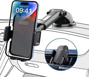 Phone Mount for Car Military-Grade Car Phone Holder Mount Universal Automobile Dashboard Windshield Cell Phone Holder Truck Vent for iPhone 16 15 14 13 Pro Max