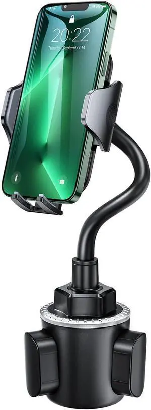Military-Grade Cup Phone Holder for Car/Truck [2025 Enhanced] 13 360 Adjustable Gooseneck w/Anti-Shake Car Mount Universal Car Phone Holder for iPhone//Pixel All 4.0-7.0 Devices