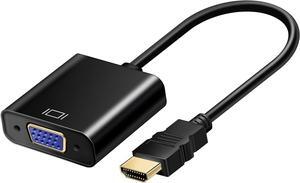 HDMI to VGA Adapter Cable (Male to Female) Compatible for Computer Projector HDTV Desktop Laptop PC Monitor Chromebook Raspberry Pi  Xbox and More