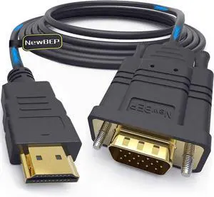 HDMI to VGA Adapter Cable 6ft/1.8m Gold-Plated 1080P Male Active Video Converter Cord Support Notebook PC DVD Player Laptop TV Projector Monitor Etc