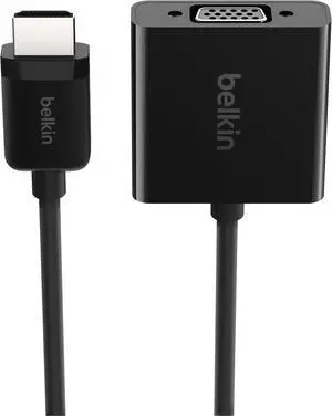 HDMI to VGA Adapter w/Micro-USB Power & Audio Support for Presentations Gaming and Streaming - Connects HDMI Devices to VGA Displays - Compatible with  TV 4K Laptops & Most TVs - Black