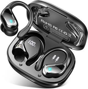 Wireless Earbud 75Hrs Bluetooth 5.4 Headphones IP7 Waterproof for Sport Running Wireless Earphones with ENC Noise Cancelling Mics Deep Bass Over Ear bud with Earhooks for Android iOS Workout Gym