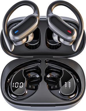Wireless Earbuds Bluetooth 5.4 Headphones True Wireless Stereo Earphones with IPX7 Waterproof Noise Cancelling Mic Fast Charging and Comfort Fit Ear Buds for Sports/Workouts - Black