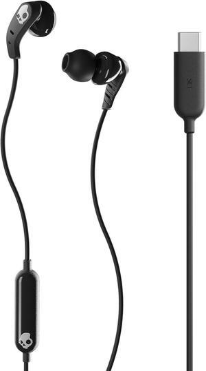 Set USB-C Wired Earbuds with Noise Isolating Fit Built-In Microphone Call and Track Control for iPhone Android Ear Gel Sizes Included for Custom Fit - True Black