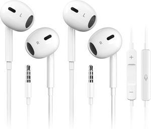 Wired Earbuds Ultra Clear Calls & no Noise Headphones Earbuds Wired 3.5mm in-Ear Earphones with Mic Compatible with iPhone/iPad/Android/Laptop/PC 2 Pack