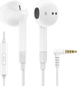 FEROX Wired Earbuds in-Ear Headphones 5 Year Warranty Earphones with Microphone Noise Isolation Corded for 3.5mm Jack Ear Buds for iPhone  Computer Laptop Kids School Students