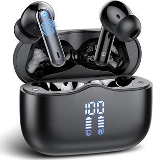 Wireless Earbuds 2025 Bluetooth 5.4 Headphones in Ear with Stereo Deep Bass 40H Bluetooth Ear Buds with 4 ENC Noise Cancelling Mics IP7 Waterproof Earphones Hands-Free Calls Dual LED Display USB-C