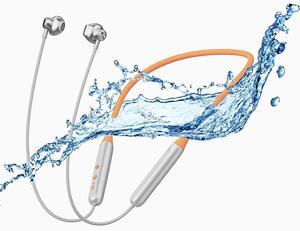 Neckband Headphones Semi-in-Ear Stereo Deep Bass Wireless Earbuds 27g Ultra-Lightweight Comfort 8H Playtime Bluetooth V5.3 for Home Traveling Outdoor Business Trips (Orange)